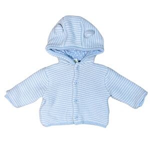Little Me Blue Striped Hooded Jacket